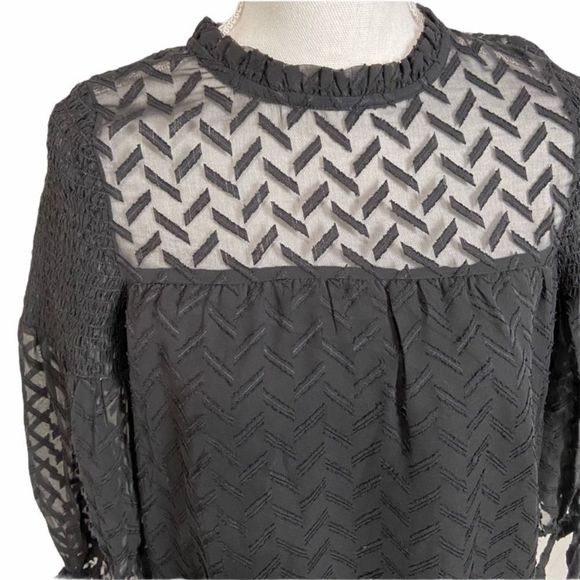 NWT Susina Black Textured Chiffon Dress - Picture 4 of 7